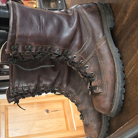 Danner Brown Leather Boots Grunge Ready Leather Old School 10.5 Mens Work Boot - Picture 4 of 11